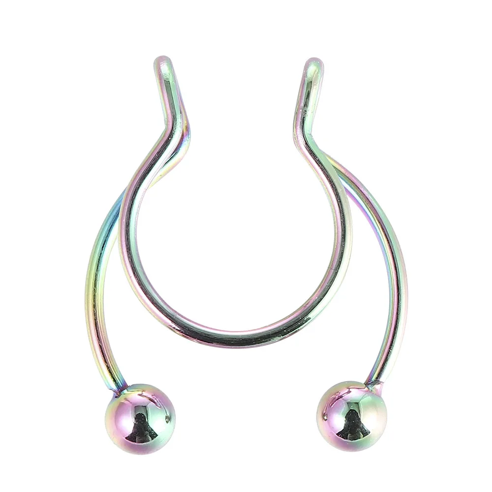 Nose rings Fake Nose Ring Hoop Nose Septum Rings Stainless Steel Magnet Punk Fake Piercing Body Jewelry Gothic Rock Ear clip Jewelry