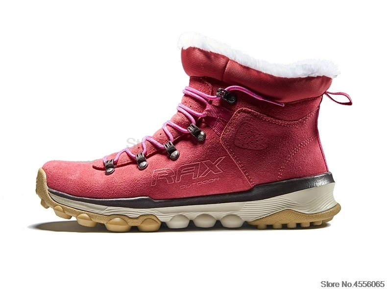 Rax нескользящая обувь для сноубординга; Лыжная обувь для мужчин и женщин; зимние сапоги из натуральной кожи; теплые плюшевые ботильоны; AA52327
