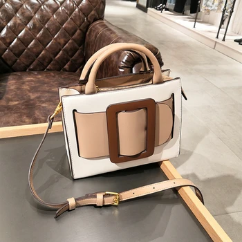 

Burminsa Chic Design Belt Small Handbags For Women Hit Color Luxury Shoulder Bag High Quality PU Leather Crossbody Bag 2020 Fall