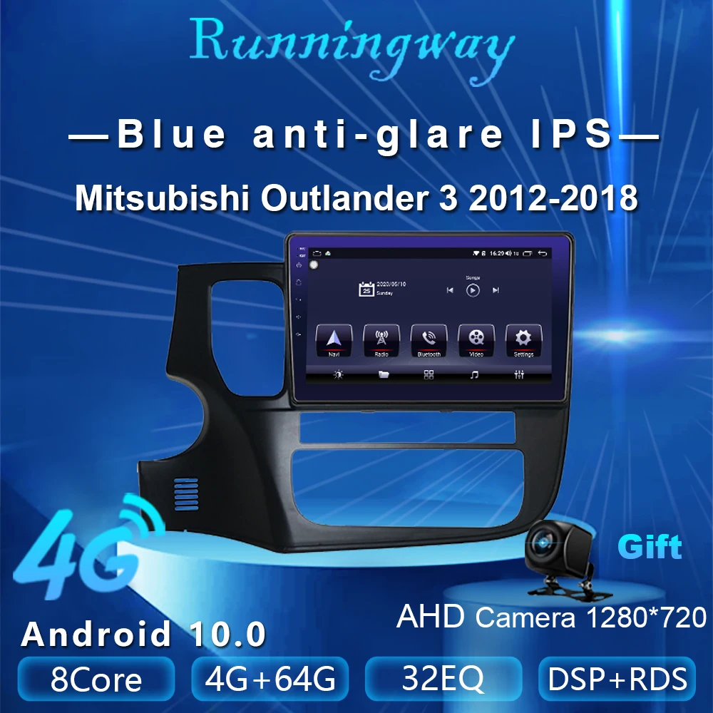 Runningway Android 2012 5G автомобильный DVD плеер для Mitsubishi Outlander 3 2018 4G + 64G автомобильное