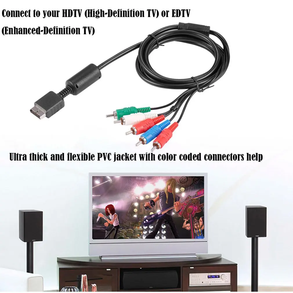 1 шт. Прямая AV Аудио Видео HDTV кабель компонентный шнур для sony для PS2 для PS3