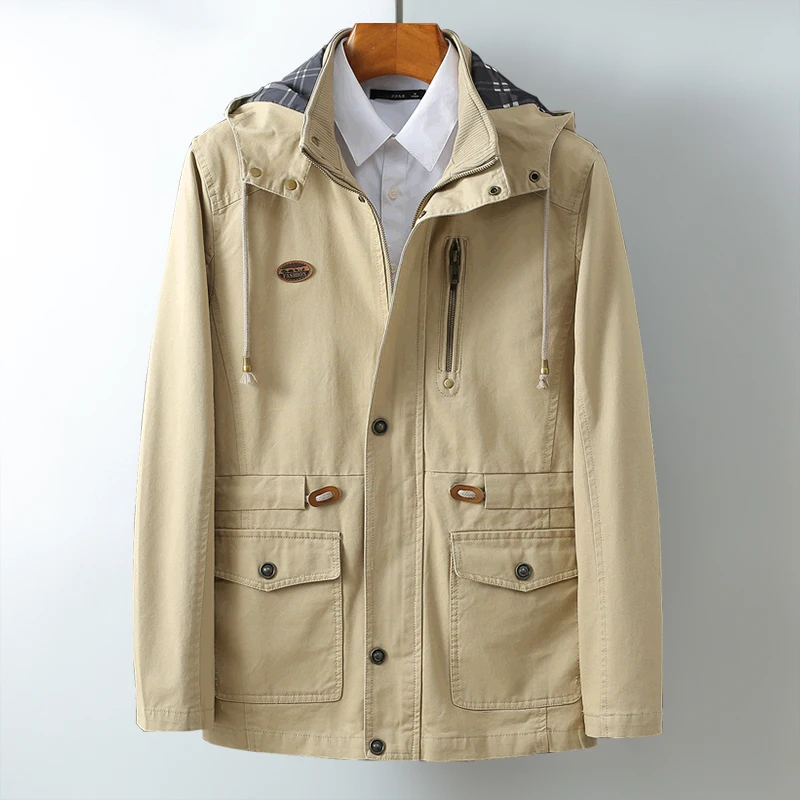 Высококачественная Мужская весенняя куртка 2020 новинка ветровка с капюшоном