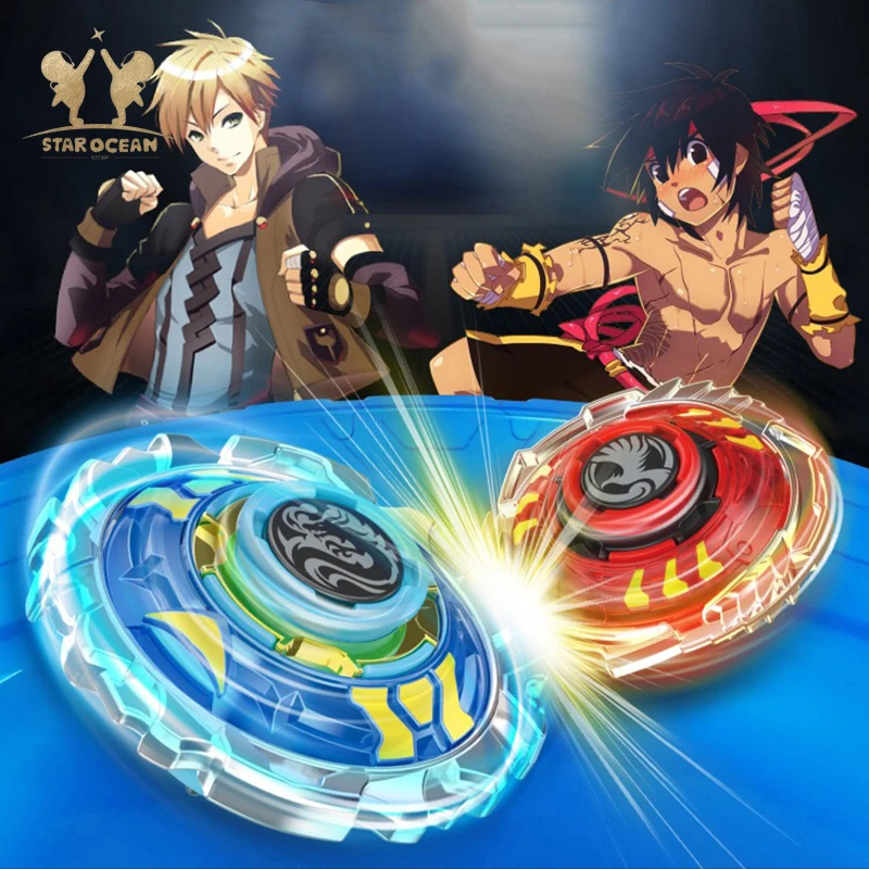 

4D Children Kids Spinning Storm Metal Fusion Fury Set For Spinning Gyroscope Pull Wire Top -Launchers LED Whipping Top