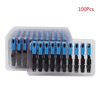 

100pcs 55mm FTTH SC UPC APC Single-mode Pre-embedded Mode Fiber Optic SC Quick Connector for Distribution Boards