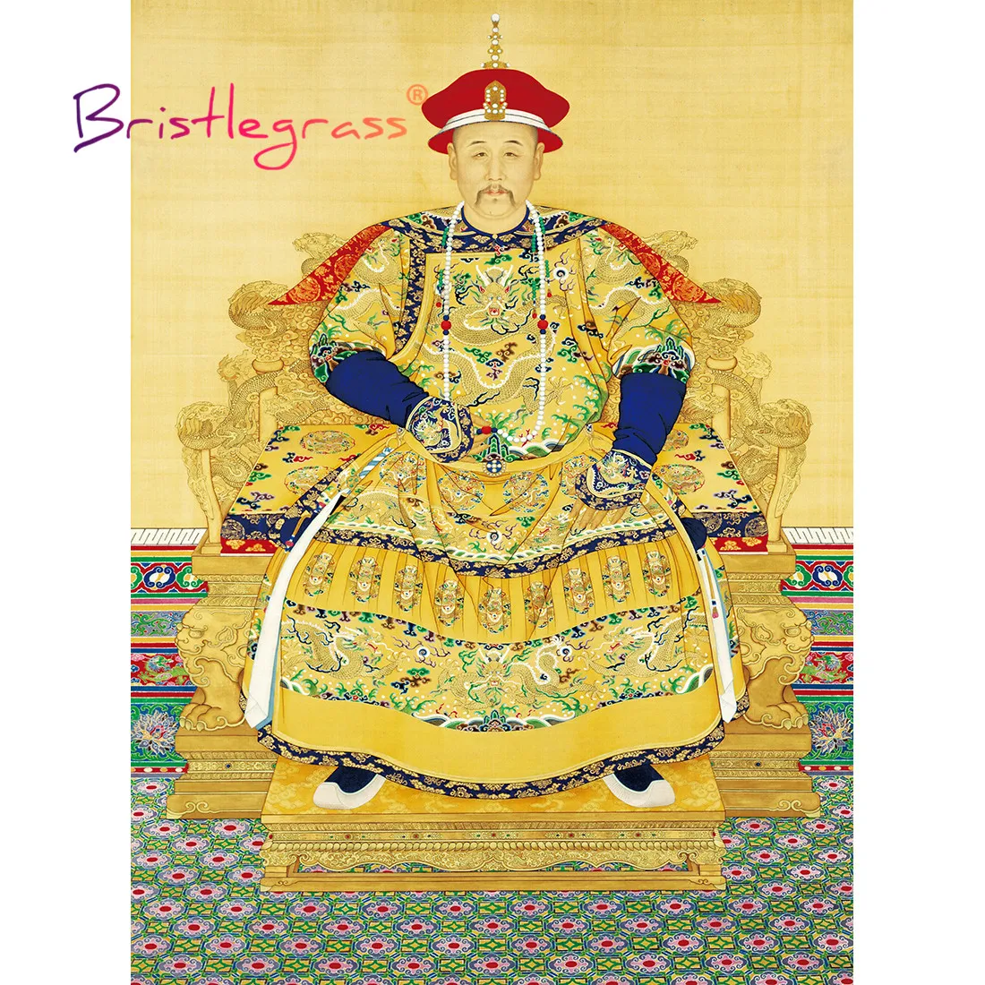 

BRISTLEGRASS Wooden Jigsaw Puzzles 500 1000 Piece Portrayal Yongzheng Emperor Castiglione Educational Toy Chinese Painting Decor