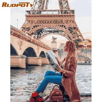 

RUOPOTY Painting By Numbers For Adults Woman Under Towel Oil Picture By Number 60x75cm Framed On Canvas Home Decor Gifts