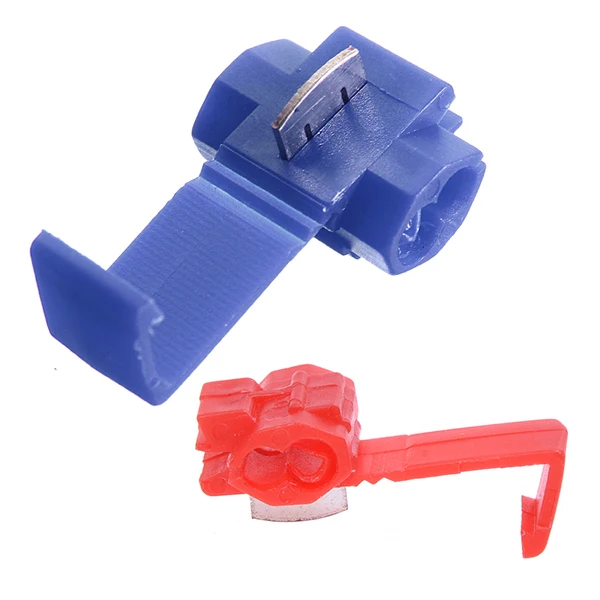 

200pcs Quick Splice Connectors Lock Wire Terminals Crimp Electrical Electric - Blue & Red