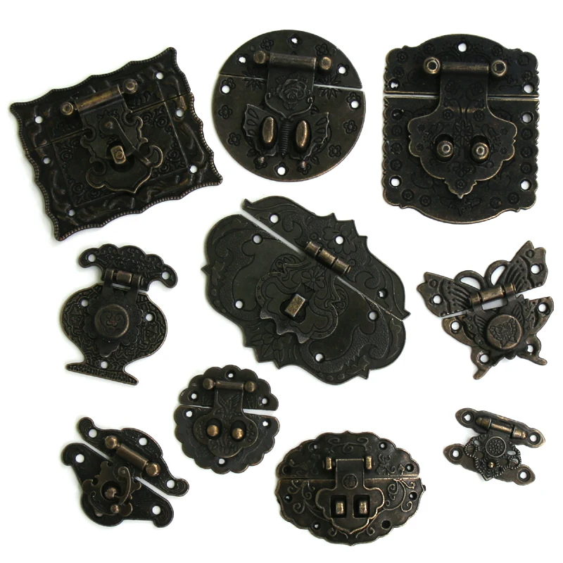 Antique Bronze Clasp Latch Vintage Decorative Hasp for Jewelry Boxes Suitcase Cabinet 1PC