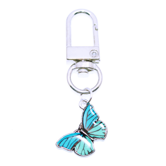Styles Enamel Colorful Butterfly Pendant Keychain Insects Car Key Rings Women Bag Accessories Jewelry Christmas Xmas Gifts
