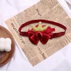Couvre chef en tissu élastique pour nouveau né, Design couronne, bandeau 