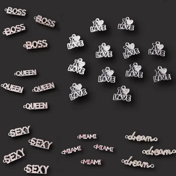 

Popular Rhinestone Word Tags Pendant, Boss Charms, Queen Charms, Miami Charms, Sexy Charms, Love You Charms, Dream Charms, A2281