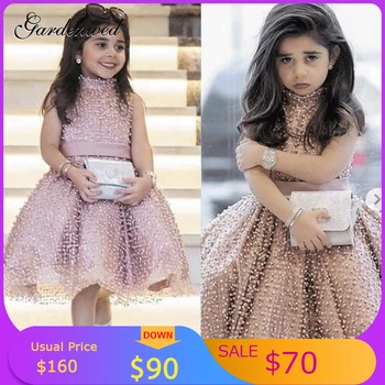 

Gardenwed 2020 Fashion Stars Prom Dresses Satin Bow Baby Girl Wedding Dresses A-Line Ruffles Tulle Princess Dresses,Vestidos