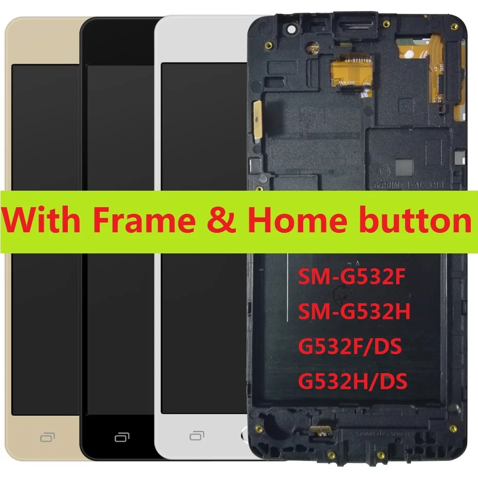 

For Samsung Galaxy Grand J2 Prime SM-G532H G532H/DS G532F/DS G532F Touch Digitizer Sensor LCD Display Screen Frame Home Button