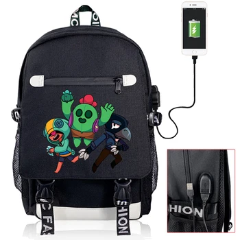 

Brawls Leon Star Backpack Kids Spike Crow 3D Print Shooting Game Brawls Bag Star Waterproof School Bag For Child Boy Girls