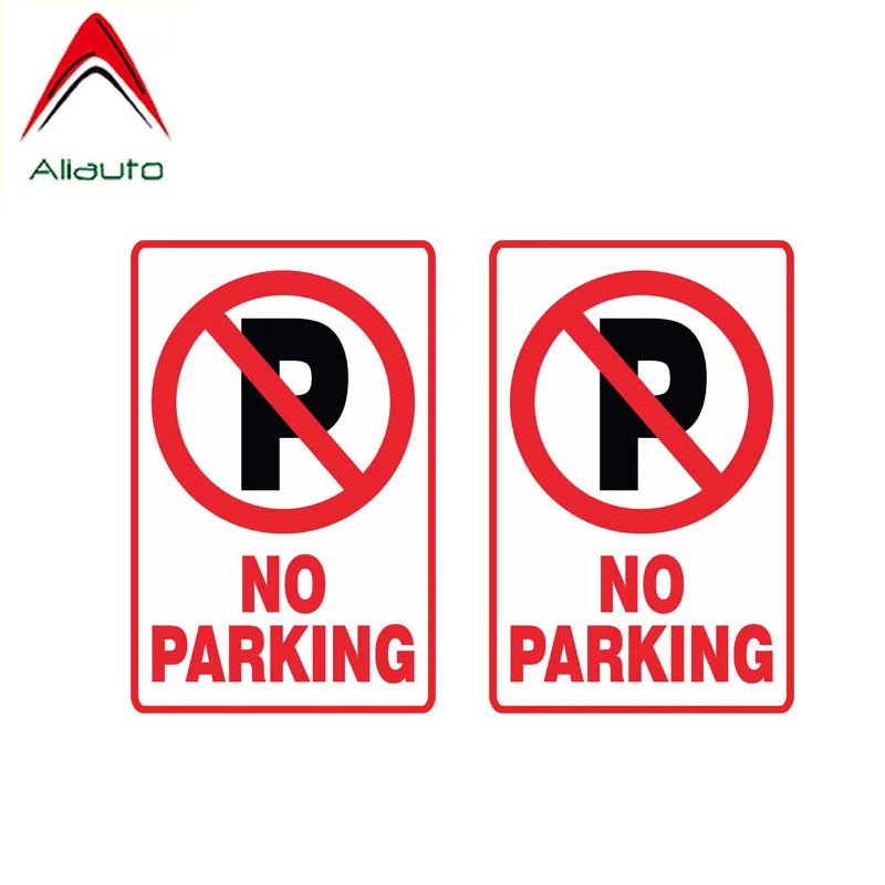 

Aliauto Warning Car Sticker 2 X NO Parking Decal Accessories PVC for Passat B6 Lada Vesta Porsche Land Rover Seat Leon,11cm*7cm