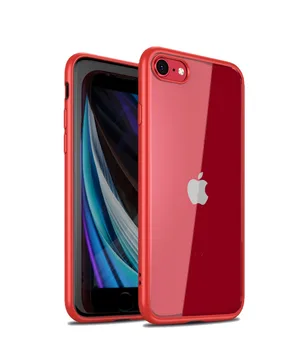 

Case with red frames on iPhone SE (2020), 7 and 8 transparent back wall