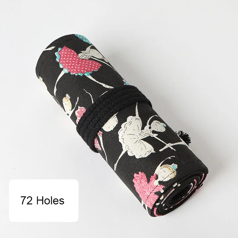 72 Holes 12/24/36/48/72 рулон школьный пенал Kawaii пенал из ткани уголовного для девочек и мальчиков милый большой пенал, штрафы коробка канцелярских принадлежностей пенал для ручек канцелярия пенал - Цвет: 72 Holes