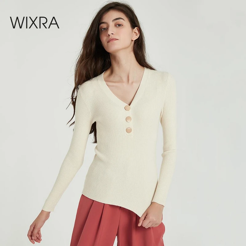 Женские свитера и пуловеры Wixra базовый эластичный мягкий теплый вязаный джемпер