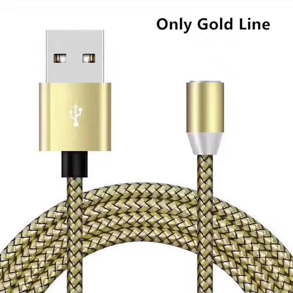 Магнитный usb-кабель для быстрой зарядки для TYPE-C, Micro USB, Android, IOS, линия передачи данных для Huami, для Redmi, для samsung, шнур с магнитной вилкой - Цвет: Gold