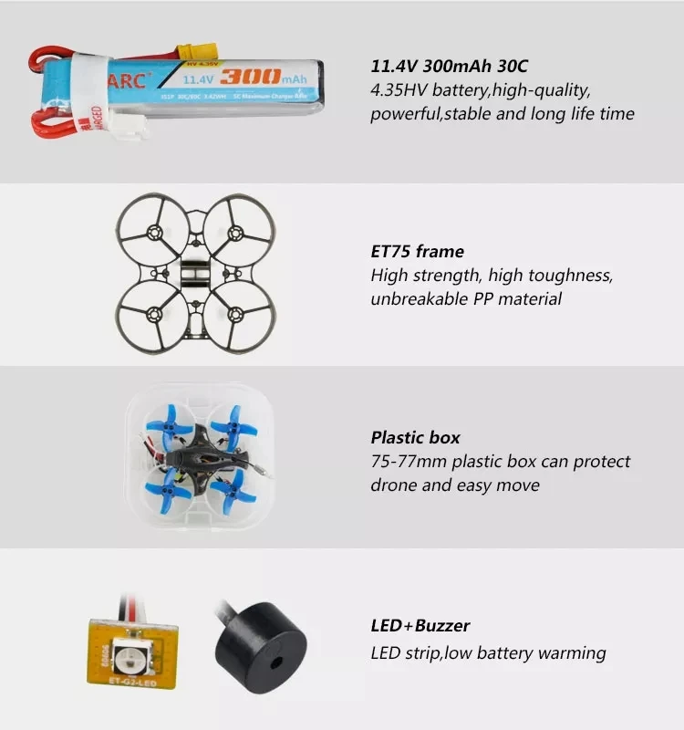 LDARC ET75 FPV 74 мм F4 OSD 3S FPV гоночный Дрон PNP BNF w/200 mW VTX Runcam Nano 2 камера