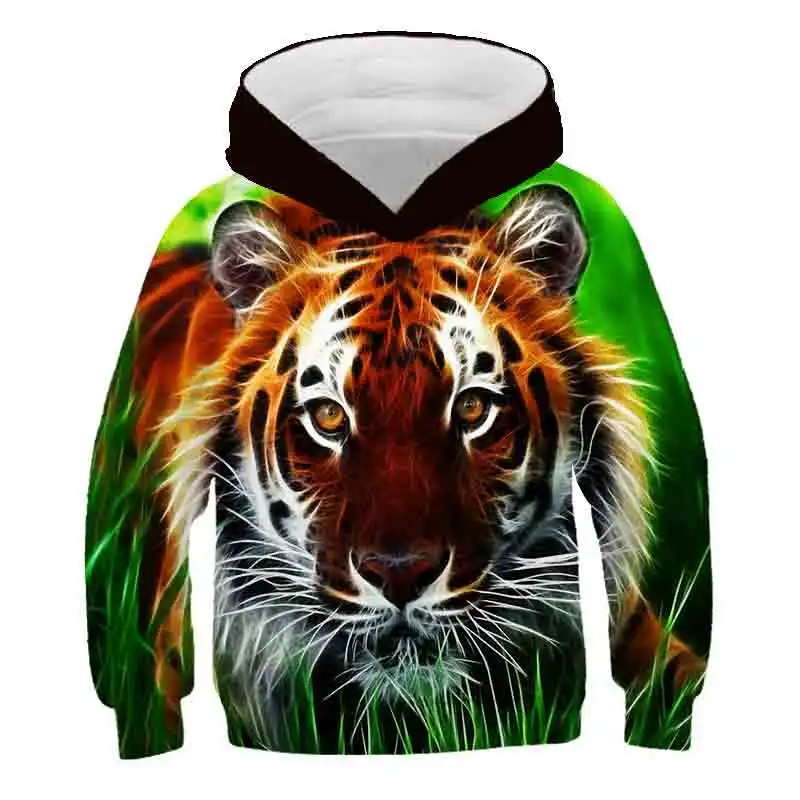 Детские толстовки с капюшоном Tiger King Модные свитшоты в стиле Харадзюку пуловеры