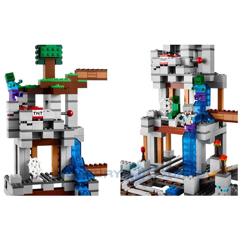 Big Mine Set Building Blocks With Armor Steve Action Figures Compatible My World Bricks Set Gifts Toys 21118
