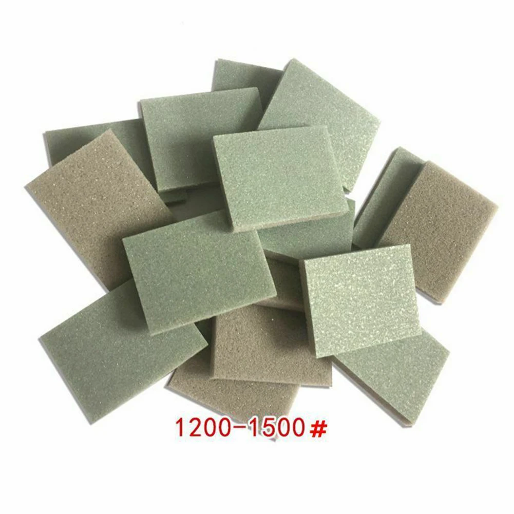 20Pcs Sponge Sanding Block Wet Dry Grinding Sandpaper 300-400 500-600 800-1000 1200-1500 Grit Polishing Pads Abrasive Sand Paper