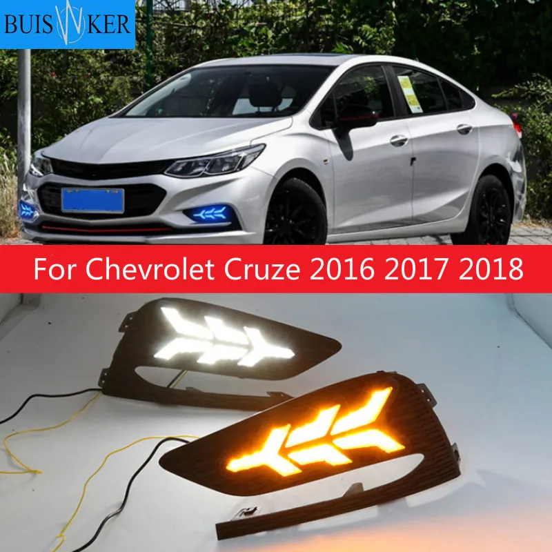 

Дневные ходовые огни, противотуманные фары для Chevrolet Cruze 2016 2017 2018, 2 шт., 12 В, дневной сигнал для Chevy