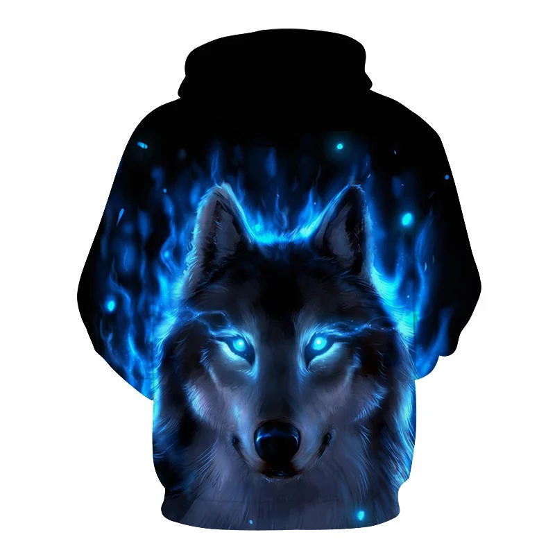 3d-printed Wolf men and women sportswear long-sleeved pullover hoodie streetwear hip-hop sweatshirt loose jacket jacket harajuku