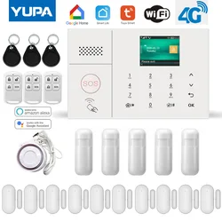 WIFI Wireless GSM Burglar Home Security Alarm System With Motion Sensor Door Detector Tuya SmartLife App Supports Alexa & Google