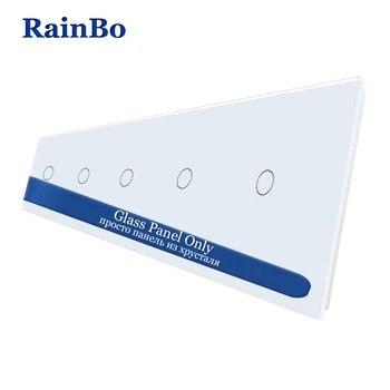 

RainBo 5Frame EU-Standard Luxury-Crystal Glass-Wall Switch-Panel Glass-Panel 5*1gang-DIY-Accessories A591W/B1