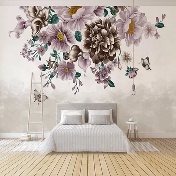 

Custom Mural Wallpaper Modern HD Hand-painted 3D Rose Butterfly Flowers Wall Painting Living Room Bedroom Papel De Parede Sala
