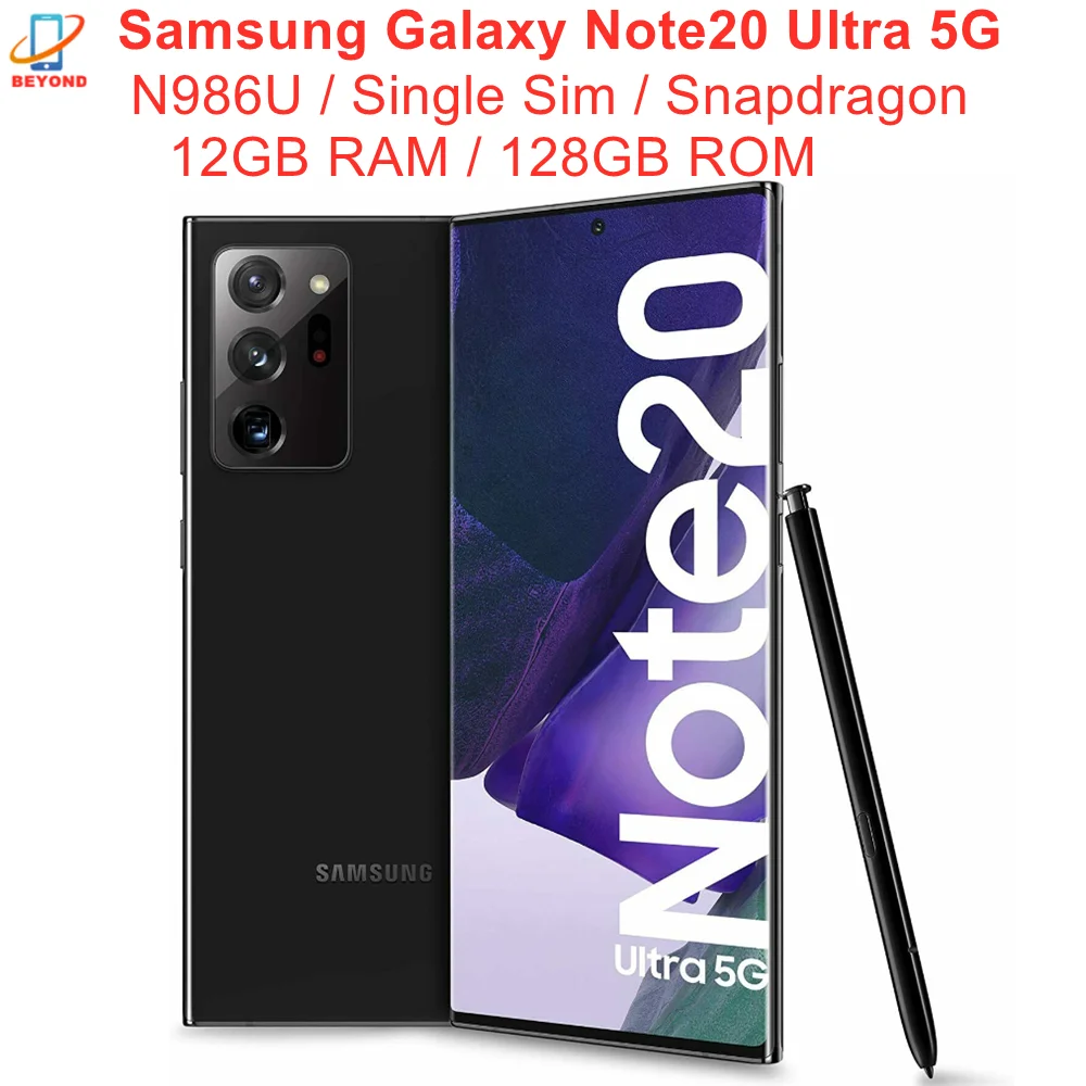 90% New Samsung Galaxy Note20 Ultra 5G Note 20U N986U1 6.9" 12GB RAM 128GB Octa Core Snapdragon Original Android Cell Phone apple refurbished iphone
