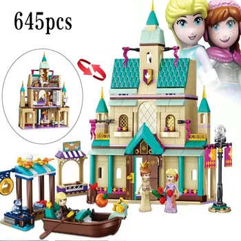 

2020 Snow World Friends Series Arendelle Village Model Toys Christmas Girl Gifts Lepining Friends Castle Frozeninglys 2 toys