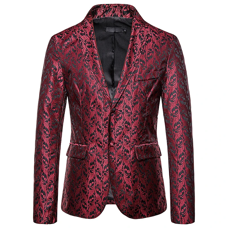 New autumn Fashion men England style suit jacket business casual print blazer Embroidered flowers solid color suit coat EU size New autumn Fashion men England style suit jacket business casual print blazer Embroidered flowers solid color suit coat EU size
