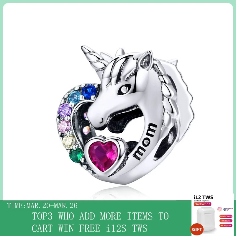 

CodeMonkey Lucky Lincone Charms for Girls Heart Zirconia Mystery Rainbow Beads for Women Charm Bracelet Mother's Day Gifts C1160