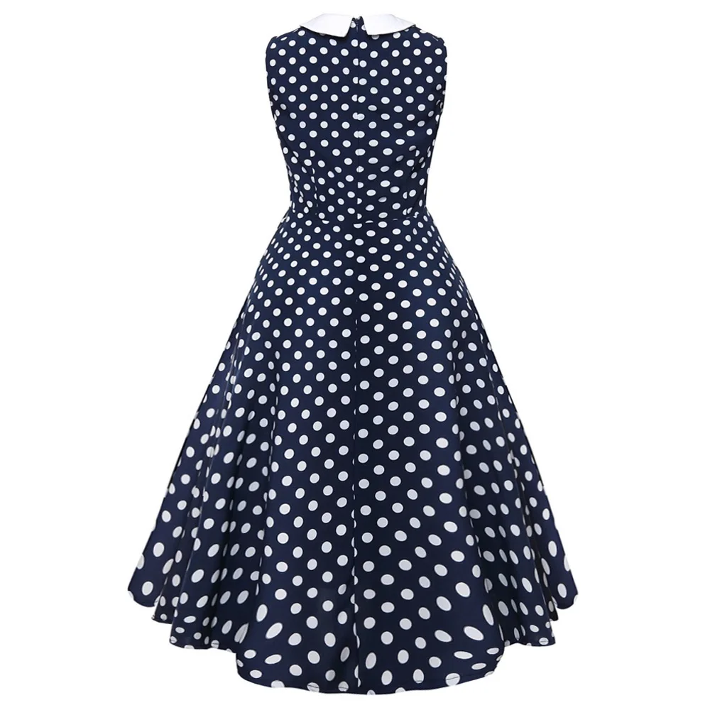 vintage navy polka dot dress