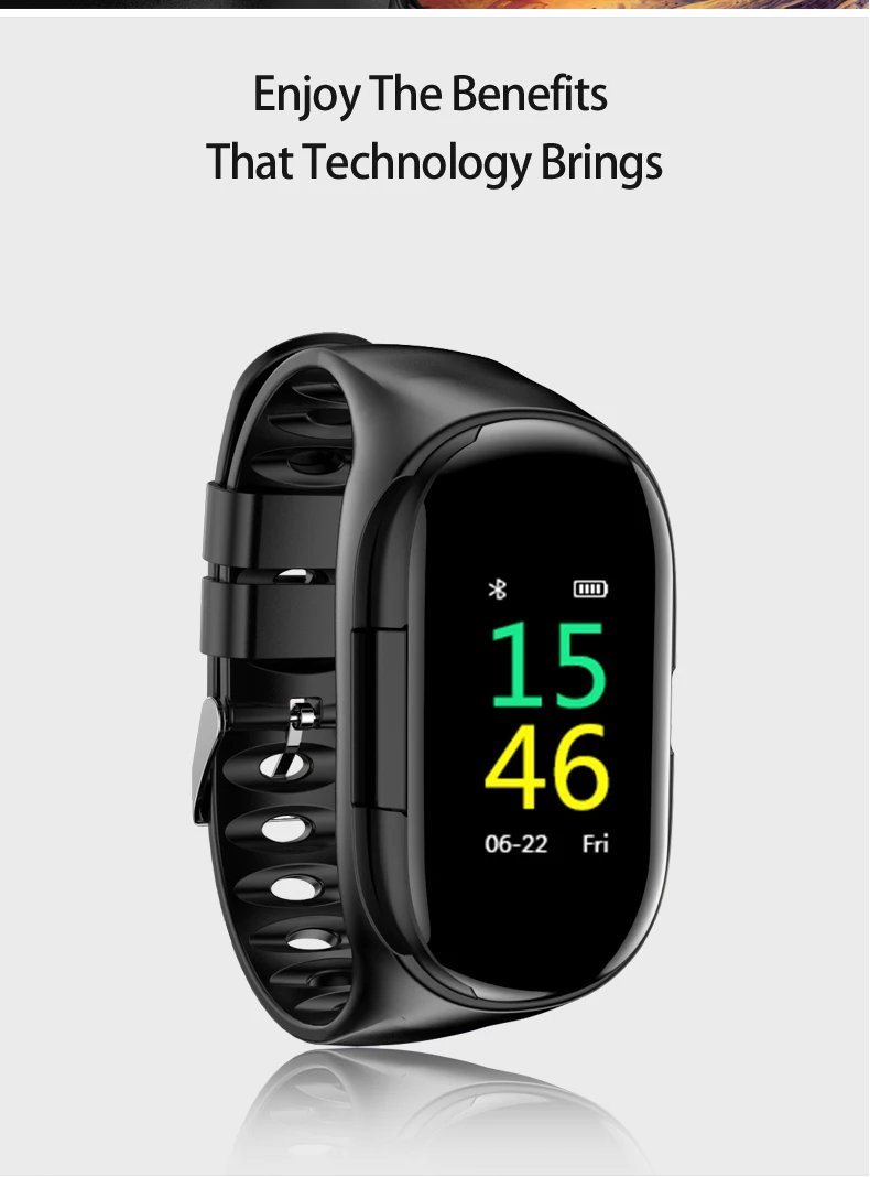 TWS Bluetooth гарнитура qcy M1 Reloj Con Auriculares Inalambricos прослушиватель подключенный мужчина часы и наушник монитор здоровье фитнес