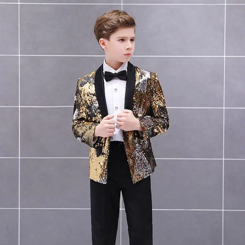jacket and pant B Детский официальный костюм, куртка, костюм с платьем для мальчиков на свадьбу, комплект из 3 предметов, Высококачественная куртка для сцены для детей 2-1 лет - Цвет: jacket and pant B