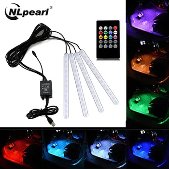 

NLpearl 12V RGB LED Strip Light Car Interior Ambient Light USB Cigarette Lighter Remote Control Auto Atmosphere Decorative Lamps