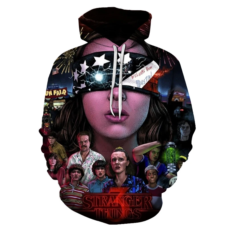hot sale men hoodies Stranger Things Sweatshirts TV series Stranger Things 3D Printing sweatshirt men women street pullover