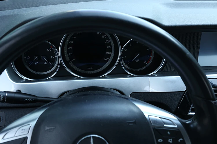 2 шт серебро для Mercedes Benz C Class W204 2011-2013 ABS Автомобильный интерьер инструмент дисплей Панель отделка автомобильные аксессуары