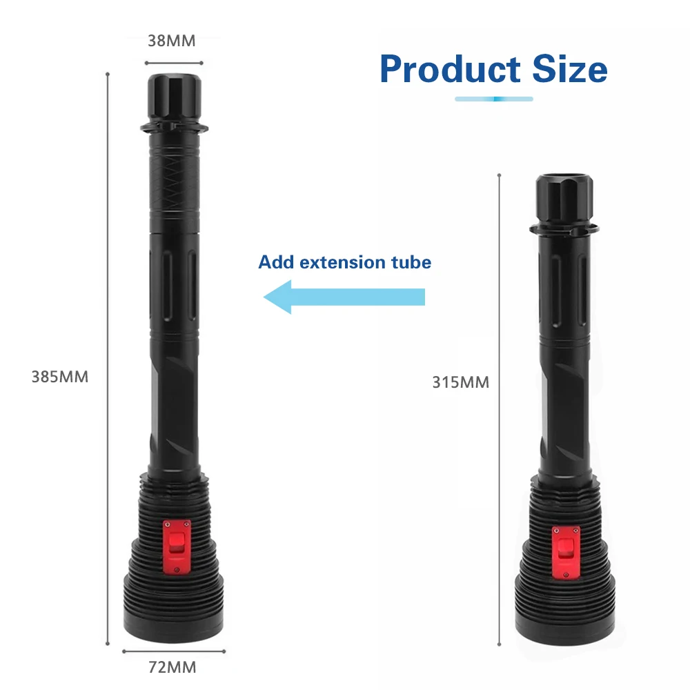 US $69.91 Super Bright 4x XHP702 Diving Flashlight IPX8 Scuba Lights 200M Underwater LED Torch Submersible lamp for Under Water Sports