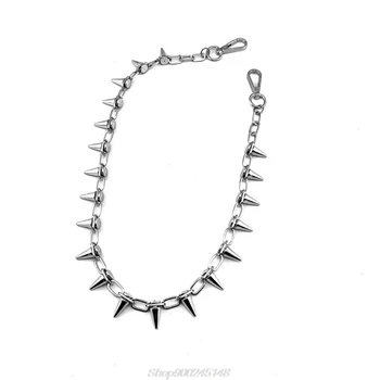 

Punk Spike Jeans Decor Pants Chain Secure Travel Wallet Chain Heavy Duty Jeans Link Coil Leash Jewelry S14 20 Dropshipping
