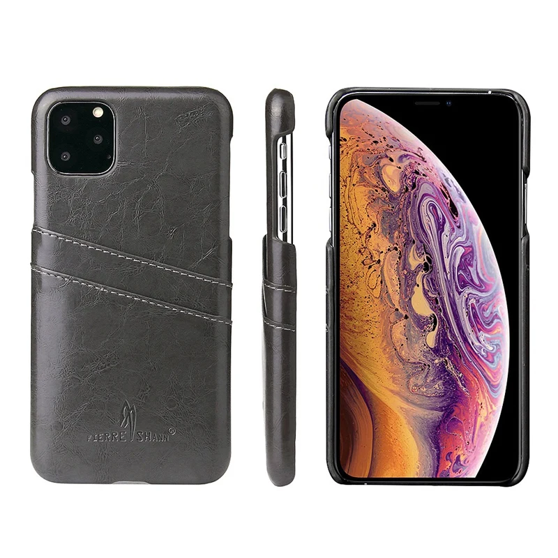 Для iPhone чехол для карт Кожаный чехол-кошелек, ультратонкая Обложка на заднюю панель из искусственной кожи кредитный держатель для карт-черный