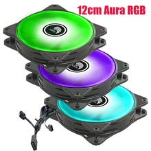 Boîtier de ventilateur 12cm AURA RGB 12V 4PIN, silencieux, radiateur de PC, refroidisseur de CPU ARGB 4pin, synchronisation avec ventilateurs de carte mère
