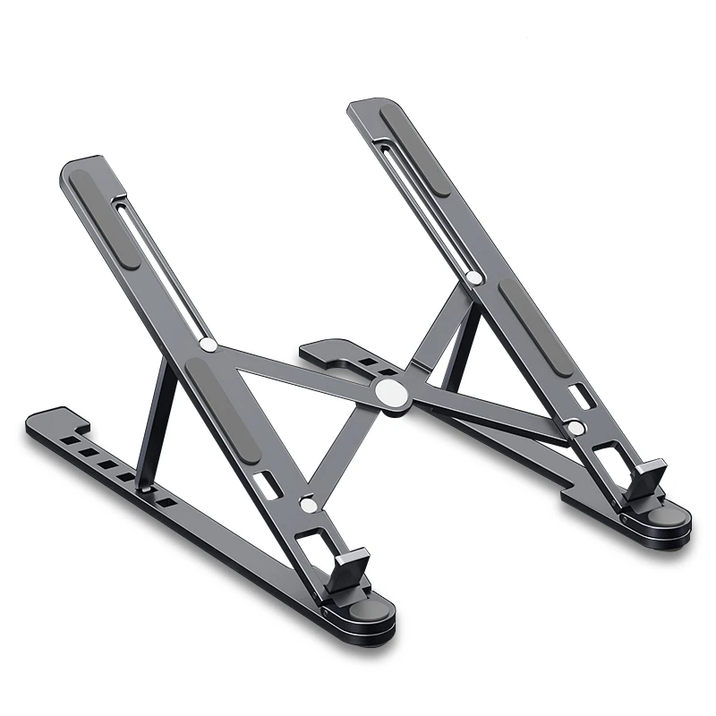 Laptop Stand Ventilated 8 Height Adjustable Riser Aluminum Notebook Cooling Holder Portable for MacBook Air Pro 11-17'' |