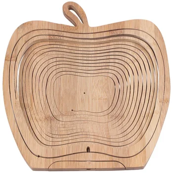 

Foldable Basket / Basket in Bamboo in Form of Apple for Fruits (Wood Log)