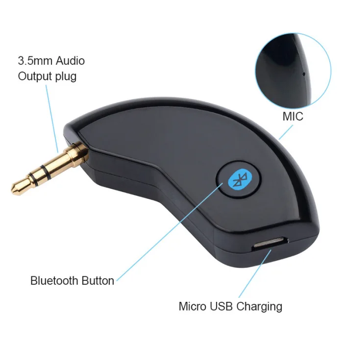 Популярный Мини 3,5 мм разъем AUX аудио MP3 музыка Bluetooth приемник автомобильный комплект Беспроводной Громкая Связь Динамик NV99