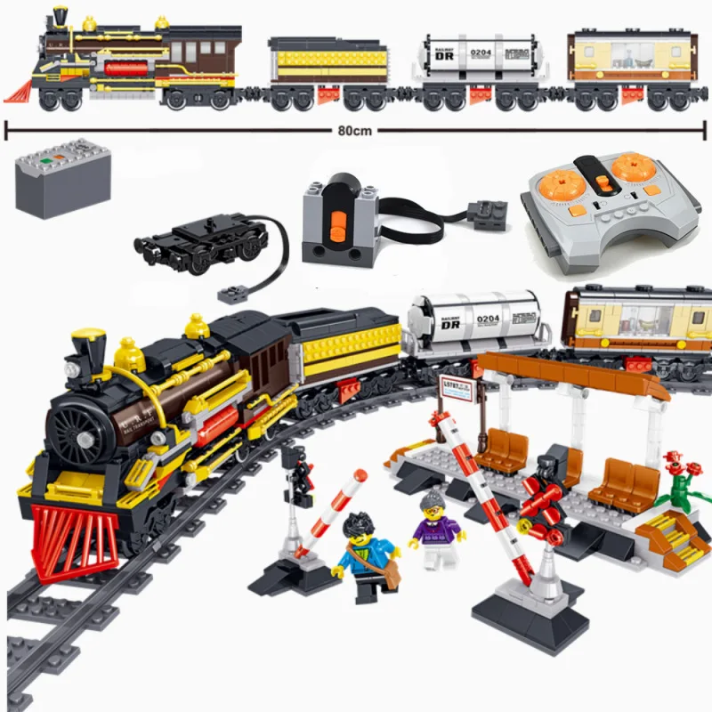 Городской поезд блоки двигатель дистанционного управления 02008 02009 98223 QL0313 совместимые 60052 60098 Buillding блоки кирпичи блоки игрушки - Цвет: Without Box